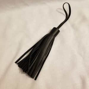 Black leather tassel